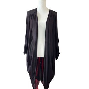 Jolaby Open Front Draped Fine Silk Knit Cardigan